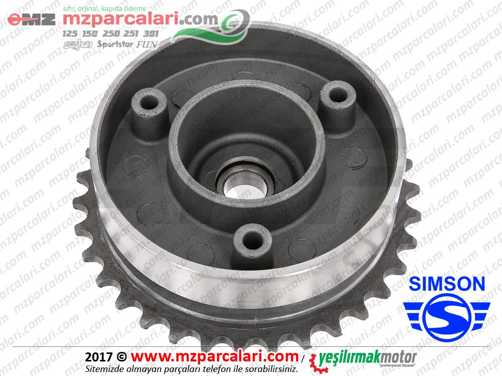 Simson Zincir arka  Dişlisi Komple - S51, S53 