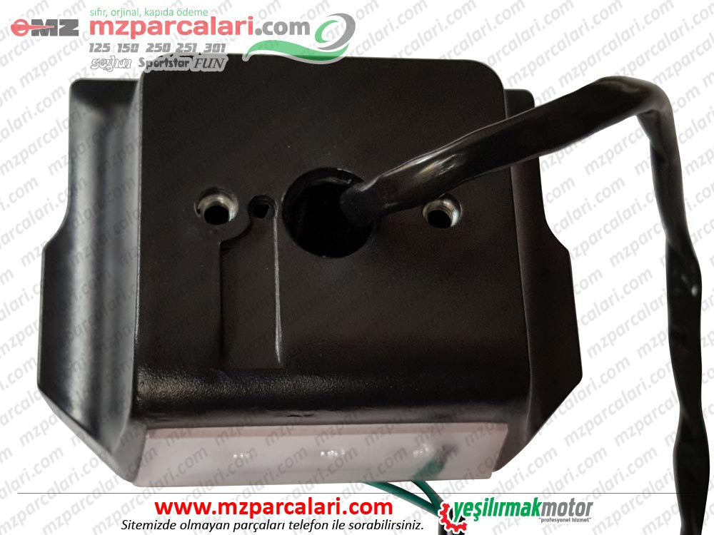 MZ 125, 150, 250, 251, 301, 500, SİMSON Arka Stop Lambası Komple, Kare - LEDLİ TİP KIRMIZI CAMLI