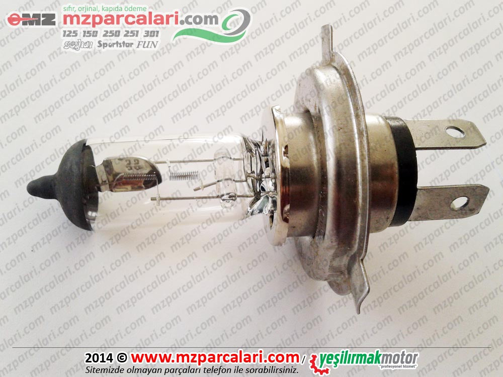 MZ 125, 150, 250, 251, 301, 500 Far Ampülü, Halogen H4 - 12V 55/60W