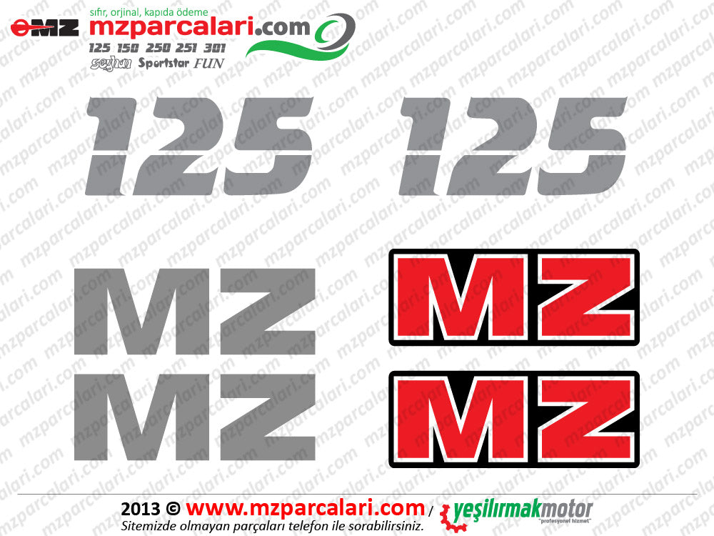 MZ 125 Etiket Takımı