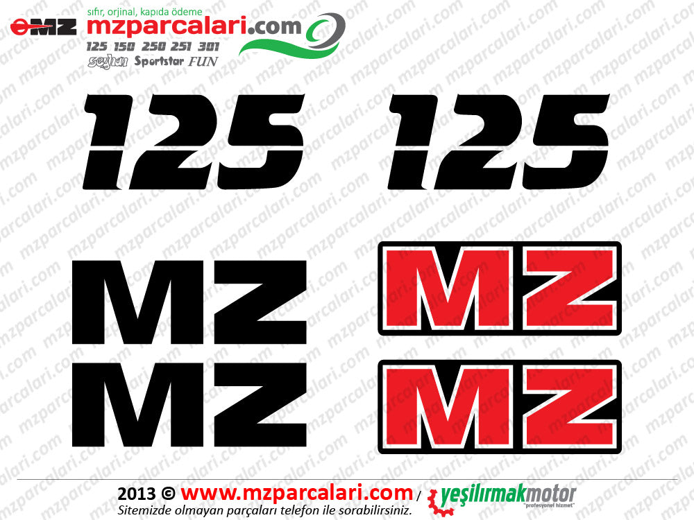 MZ 125 Etiket Takımı