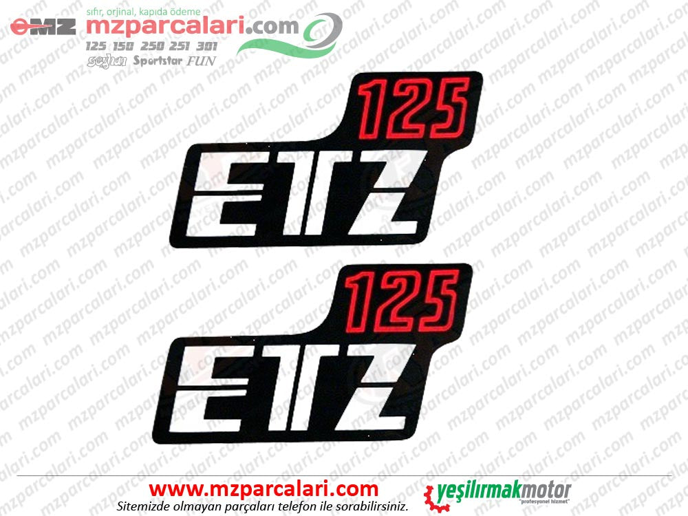 MZ 125 Yan Kapak ETZ 125 Etiket Takım