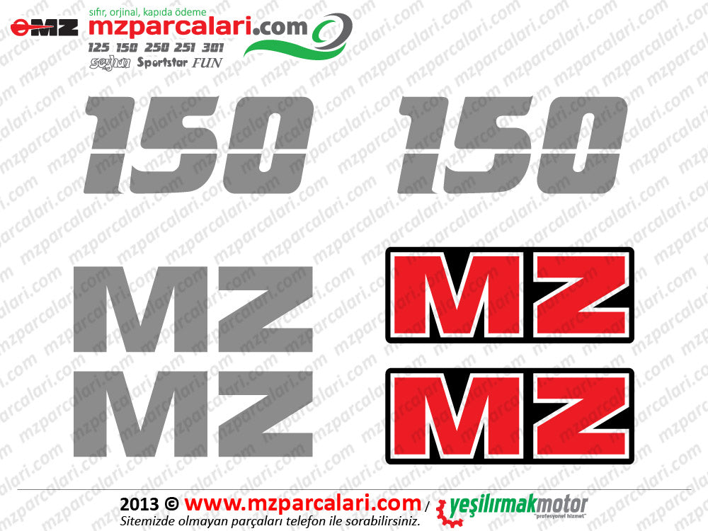 MZ  150 Etiket Takımı