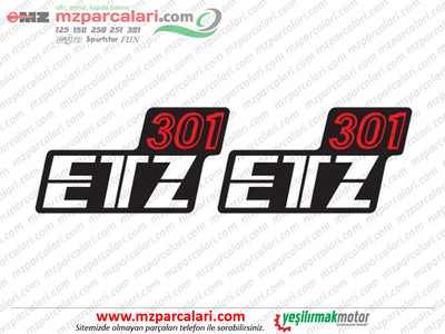 MZ 301 Yan Kapak etiket ETZ 301 Yazısı Takım