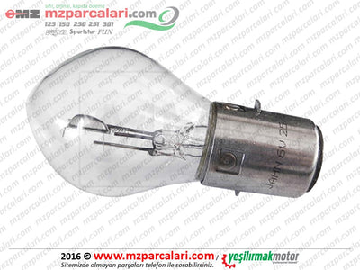 MZ RT 125, BK 350, SİMSON Far Ampulü - 6V Balon Tip